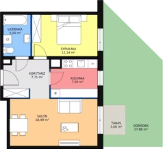2 pokoje, mieszkanie 50,91 m², parter, oferta nr 1C-0-2, Naramowice Odnova, Poznań, Naramowice, ul. Bielicowa