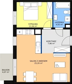 2 pokoje, mieszkanie 49,16 m², piętro 3, oferta nr 1C-3-5, Naramowice Odnova, Poznań, Naramowice, ul. Bielicowa