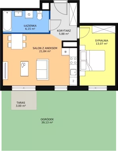 2 pokoje, mieszkanie 46,30 m², piętro 1, oferta nr 4F-1-2, Naramowice Odnova, Poznań, Naramowice, ul. Bielicowa