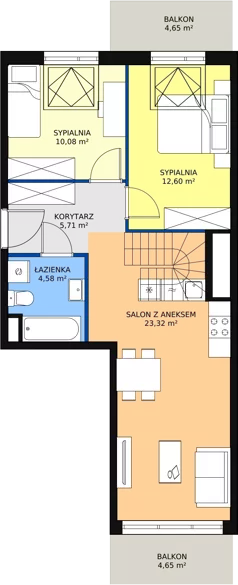 3 pokoje, mieszkanie 73,03 m², piętro 4, oferta nr 1E-4-1, Naramowice Odnova, Poznań, Naramowice, ul. Bielicowa