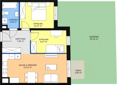 3 pokoje, mieszkanie 52,87 m², piętro 1, oferta nr 4C-1-5, Naramowice Odnova, Poznań, Naramowice, ul. Bielicowa