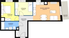 3 pokoje, mieszkanie 57,10 m², piętro 1, oferta nr 2C-1-2, Naramowice Odnova, Poznań, Naramowice, ul. Bielicowa