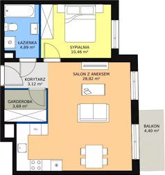2 pokoje, mieszkanie 50,89 m², piętro 1, oferta nr 2C-1-4, Naramowice Odnova, Poznań, Naramowice, ul. Bielicowa
