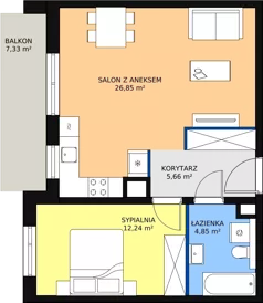 2 pokoje, mieszkanie 50,12 m², piętro 2, oferta nr 2C-2-9, Naramowice Odnova, Poznań, Naramowice, ul. Bielicowa