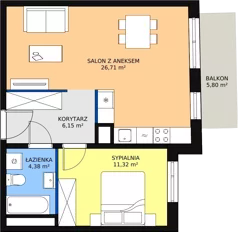 2 pokoje, mieszkanie 48,58 m², piętro 3, oferta nr 2C-3-3, Naramowice Odnova, Poznań, Naramowice, ul. Bielicowa