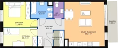 3 pokoje, mieszkanie 72,53 m², piętro 1, oferta nr 2D-1-1, Naramowice Odnova, Poznań, Naramowice, ul. Bielicowa