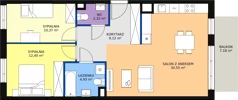 3 pokoje, mieszkanie 69,72 m², piętro 1, oferta nr 3D-1-3, Naramowice Odnova, Poznań, Naramowice, ul. Bielicowa