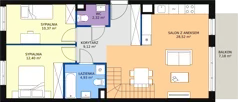 3 pokoje, mieszkanie 84,70 m², piętro 4, oferta nr 3D-4-3, Naramowice Odnova, Poznań, Naramowice, ul. Bielicowa