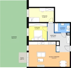 3 pokoje, mieszkanie 73,71 m², parter, oferta nr 3E-0-3, Naramowice Odnova, Poznań, Naramowice, ul. Bielicowa