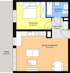 2 pokoje, mieszkanie 48,95 m², piętro 1, oferta nr 3E-1-3, Naramowice Odnova, Poznań, Naramowice, ul. Bielicowa