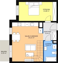 3 pokoje, mieszkanie 63,85 m², piętro 4, oferta nr 4A-4-3, Naramowice Odnova, Poznań, Naramowice, ul. Bielicowa