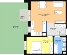 2 pokoje, mieszkanie 47,28 m², piętro 2, oferta nr 2C-2-8, Naramowice Odnova, Poznań, Naramowice, ul. Bielicowa