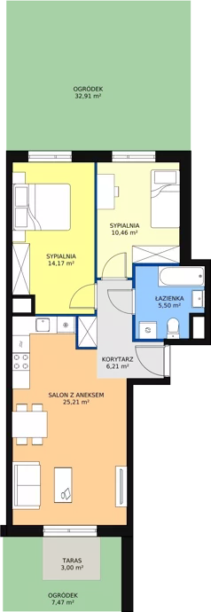 3 pokoje, mieszkanie 61,56 m², parter, oferta nr 4C-0-8, Naramowice Odnova, Poznań, Naramowice, ul. Bielicowa