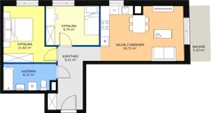3 pokoje, mieszkanie 57,46 m², piętro 3, oferta nr 4C-3-2, Naramowice Odnova, Poznań, Naramowice, ul. Bielicowa