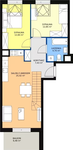 3 pokoje, mieszkanie 79,81 m², piętro 4, oferta nr 4C-4-1, Naramowice Odnova, Poznań, Naramowice, ul. Bielicowa