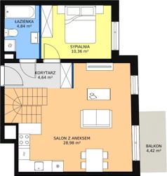 2 pokoje, mieszkanie 67,21 m², piętro 4, oferta nr 4C-4-3, Naramowice Odnova, Poznań, Naramowice, ul. Bielicowa
