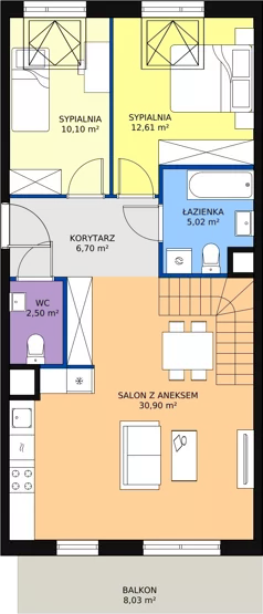 3 pokoje, mieszkanie 87,46 m², piętro 4, oferta nr 4E-4-1, Naramowice Odnova, Poznań, Naramowice, ul. Bielicowa
