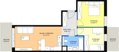 3 pokoje, mieszkanie 56,80 m², piętro 1, oferta nr 5A-1-1, Naramowice Odnova II, Poznań, Naramowice, ul. Bielicowa