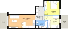 3 pokoje, mieszkanie 56,80 m², piętro 2, oferta nr 5A-2-1, Naramowice Odnova II, Poznań, Naramowice, ul. Bielicowa