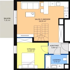 3 pokoje, mieszkanie 64,14 m², piętro 4, oferta nr 5A-4-2, Naramowice Odnova II, Poznań, Naramowice, ul. Bielicowa