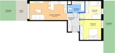 3 pokoje, mieszkanie 56,80 m², parter, oferta nr 5B-0-3, Naramowice Odnova II, Poznań, Naramowice, ul. Bielicowa
