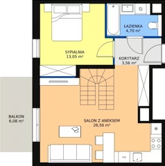 2 pokoje, mieszkanie 63,55 m², piętro 4, oferta nr 5B-4-2, Naramowice Odnova II, Poznań, Naramowice, ul. Bielicowa