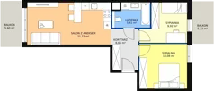 3 pokoje, mieszkanie 56,79 m², piętro 4, oferta nr 5B-4-3, Naramowice Odnova II, Poznań, Naramowice, ul. Bielicowa