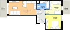 3 pokoje, mieszkanie 56,79 m², piętro 1, oferta nr 5C-1-4, Naramowice Odnova II, Poznań, Naramowice, ul. Bielicowa