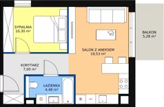 2 pokoje, mieszkanie 41,31 m², piętro 2, oferta nr 5C-2-1, Naramowice Odnova II, Poznań, Naramowice, ul. Bielicowa