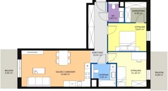 3 pokoje, mieszkanie 69,57 m², piętro 1, oferta nr 6B-1-1, Naramowice Odnova II, Poznań, Naramowice, ul. Bielicowa