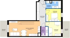 3 pokoje, mieszkanie 83,23 m², piętro 4, oferta nr 6B-4-1, Naramowice Odnova II, Poznań, Naramowice, ul. Bielicowa
