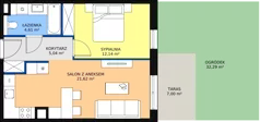 2 pokoje, mieszkanie 39,53 m², piętro 3, oferta nr 8A-3-3, Naramowice Odnova II, Poznań, Naramowice, ul. Bielicowa