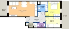 3 pokoje, mieszkanie 64,54 m², piętro 1, oferta nr 6C-1-1, Naramowice Odnova II, Poznań, Naramowice, ul. Bielicowa