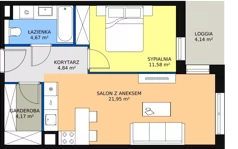 2 pokoje, mieszkanie 47,21 m², piętro 1, oferta nr 6C-1-5, Naramowice Odnova II, Poznań, Naramowice, ul. Bielicowa