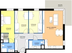 4 pokoje, mieszkanie 93,89 m², piętro 2, oferta nr 6C-2-2, Naramowice Odnova II, Poznań, Naramowice, ul. Bielicowa
