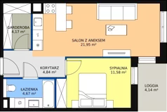 2 pokoje, mieszkanie 47,30 m², piętro 3, oferta nr 6C-3-4, Naramowice Odnova II, Poznań, Naramowice, ul. Bielicowa