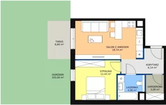 2 pokoje, mieszkanie 45,13 m², parter, oferta nr 6D-0-3, Naramowice Odnova II, Poznań, Naramowice, ul. Bielicowa