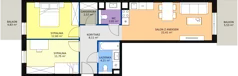 3 pokoje, mieszkanie 64,46 m², piętro 1, oferta nr 6D-1-1, Naramowice Odnova II, Poznań, Naramowice, ul. Bielicowa