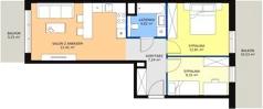 3 pokoje, mieszkanie 55,58 m², piętro 4, oferta nr 6F-4-3, Naramowice Odnova II, Poznań, Naramowice, ul. Bielicowa