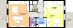 3 pokoje, mieszkanie 68,86 m², piętro 1, oferta nr 6G-1-1, Naramowice Odnova II, Poznań, Naramowice, ul. Bielicowa