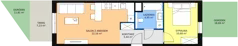 2 pokoje, mieszkanie 43,23 m², parter, oferta nr 7A-0-1, Naramowice Odnova II, Poznań, Naramowice, ul. Bielicowa