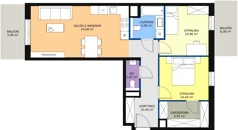 3 pokoje, mieszkanie 69,08 m², piętro 1, oferta nr 7B-1-3, Naramowice Odnova II, Poznań, Naramowice, ul. Bielicowa