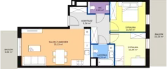 3 pokoje, mieszkanie 62,77 m², piętro 1, oferta nr 7C-1-9, Naramowice Odnova II, Poznań, Naramowice, ul. Bielicowa