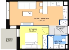 2 pokoje, mieszkanie 38,78 m², piętro 4, oferta nr 7C-4-5, Naramowice Odnova II, Poznań, Naramowice, ul. Bielicowa