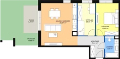 3 pokoje, mieszkanie 63,58 m², parter, oferta nr 7D-0-3, Naramowice Odnova II, Poznań, Naramowice, ul. Bielicowa