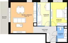 3 pokoje, mieszkanie 63,61 m², piętro 1, oferta nr 7D-1-3, Naramowice Odnova II, Poznań, Naramowice, ul. Bielicowa