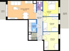4 pokoje, mieszkanie 78,01 m², piętro 1, oferta nr 7D-1-5, Naramowice Odnova II, Poznań, Naramowice, ul. Bielicowa