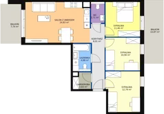 4 pokoje, mieszkanie 78,10 m², piętro 3, oferta nr 7D-3-5, Naramowice Odnova II, Poznań, Naramowice, ul. Bielicowa