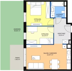 3 pokoje, mieszkanie 59,06 m², parter, oferta nr 7F-0-2, Naramowice Odnova II, Poznań, Naramowice, ul. Bielicowa