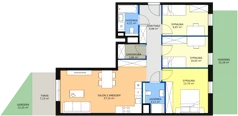 4 pokoje, mieszkanie 82,00 m², parter, oferta nr 8A-0-1, Naramowice Odnova II, Poznań, Naramowice, ul. Bielicowa